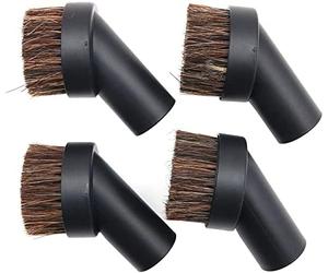 Namvo 4 Pieces Soft Horsehair Bristle Vacuum Attachments Dusting Brush Cleaner Dust Brush, Small Round Corner/Track Cleaning Tools Vacuum Brushes Replacement, Inner Dia 1.26 in