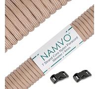 Namvo 550 Paracord Mil Spec Tipo III Cavo a 7 Corde a Paracadute Lunghezza Totale 100ft / 30 Metri, Beige