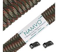 Namvo 550 Paracord Mil Spec Tipo III Cavo a 7 Corde a Paracadute Lunghezza Totale 100ft / 30 Metri, Camo Verde