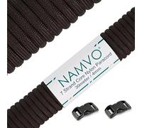 Namvo 550 Paracord Mil Spec Tipo III Cavo a 7 Corde a Paracadute Lunghezza Totale 100ft / 30 Metri, Marrone Scuro