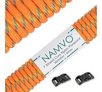 Namvo 550 Paracord Mil Spec Tipo III Cavo a 7 Corde a Paracadute Lunghezza Totale 100ft / 30 Metri, Punta Gialla Arancione