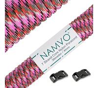Namvo 550 Paracord Mil Spec Tipo III Cavo a 7 Corde a Paracadute Lunghezza Totale 100ft / 30 Metri, Rosa Mimetica