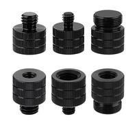 Namvo 6pcs Microfono Stand Adapter Nero In Lega di Alluminio Camera Stand Adattatore Microfono Filettatura Adattatore Adatto A Tutti I Tipi Di Treppiede Microfono Camera Stand