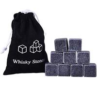 Namvo 9Pcs Granite Whisky Ice Rocks Whisky Stones Gift Set Bag Riutilizzabile Cooling Ice Cubes Chill Your Scotch & Cold Drinks
