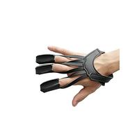 Namvo Archery Protector Guanti con Linguetta a Tre Dita con Cinturino da Polso in Pelle Protezione da tiro per Caccia Compound Nero