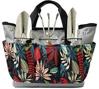 Namvo Borsa per Attrezzi da Giardino con Tasche, Borsa in Tessuto Oxford Resistente, Kit da Giardinaggio per Donna, Borsa per Attrezzi da Giardino (Grigio + Multicolore)