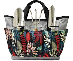 Namvo Borsa per Attrezzi da Giardino con Tasche, Borsa in Tessuto Oxford Resistente, Kit da Giardinaggio per Donna, Borsa per Attrezzi da Giardino (Grigio + Multicolore)