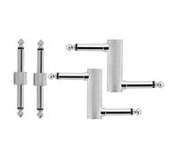 Namvo connettore pedale per chitarra, effetto pedale all'accoppiatore a pedale, adattatore maschio a maschio per pedali per chitarra, sostituisce i cavi di collegamento (2 pezzi dritti e 2 pezzi di