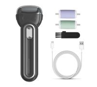 Namvo Dispositivo elettrico per la cura dei piedi senza calli con 2 rulli di ricambio, 2 livelli di velocità, strumento ricaricabile per pedicure per piedi lisci e morbidi (nero)