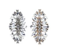 Namvo Fibbie per scarpe con strass a forma di ala di matrimonio, clip in metallo scintillanti, 4 pezzi