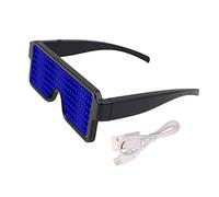 Namvo Occhiali a LED, ricaricabili, con indicatore LED, per discoteca, Natale, accessori per feste di compleanno (blu)