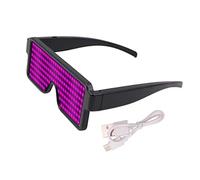 Namvo Occhiali a LED, ricaricabili, con indicatore LED, per discoteca, Natale, accessori per feste di compleanno (rosa)