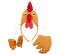 Namvo Set di 3 pezzi costume da pollo tridimensionale costume da pollo accessori per giochi di ruolo in peluche fascia da gallo con coda di fiocco costume in maschera animale
