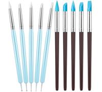 Namvo Set di strumenti per modellare argilla, 10 pezzi, testa in gomma, panno modellante, pennello per ceramiche, torte da modellazione, decorazione fondente, modellazione, strumenti per pittura,