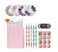 Namvo Set di strumenti per nail art Set di pennelli per nail art con lamina per unghie Starter Kit con gemme per unghie Penna per unghie Strumenti di progettazione per accessori per unghie decorazione