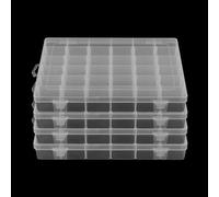 NAMYEUT 4 scatole di assortimento a 36 scomparti, con scomparti, trasparenti, per piccoli oggetti, orecchini, perle