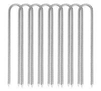 NAMYEUT 8 Picchetti Giardino, Telo Pacciamatura, Picchetti a Forma di U Versatili per Prato, Erba Artificiale, Teli, Rete e Tessuto da Giardino, Campeggio, Tenda, 30 cm