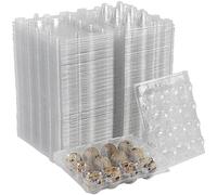 NAMYEUT Confezione da 50 scatole per uova di quaglia, in plastica, trasparente, per uova di quaglia, confezione da 12