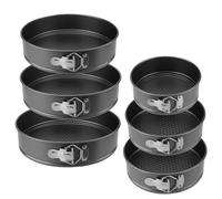 NAMYEUT Set di 6 Stampo Torta Rotondi, Tortiera Apribile con Fondo di Sollevamento Antiaderente, per Torte, Cheesecakes, Pane, 18 cm/20 cm/22 cm/24 cm/26 cm/28 cm