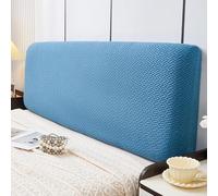 Namzi 1 copertura per testiera del letto, tinta unita, in tessuto jacquard, elastico tutto incluso, lunghezza 2 m (blu)