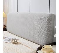 Namzi 1 copertura per testiera in tessuto jacquard per tutte le stagioni, universale, completamente avvolto, elastico, lunghezza 2,2 m (grigio chiaro)