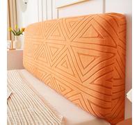Namzi 1 copertura protettiva per testiera del letto, in peluche, completamente avvolto, elastica, rimovibile, lavabile, semplice, antivento, antipolvere, 120 cm di lunghezza (arancione)