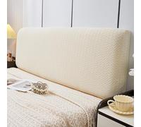 Namzi 1 copertura universale per testiera in peluche, per tutte le stagioni, tessuto a maglia jacquard, elastico tutto incluso, lunghezza 2,2 m (bianco)
