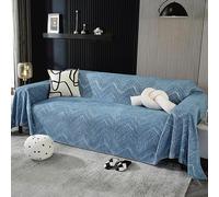 Namzi 1 copridivano blu effetto montagna, 180 x 130 cm, morbido e resistente