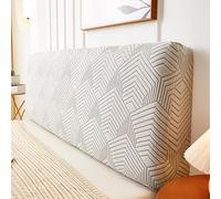 Namzi 1 pezzo di copertura per testiera del letto, elastico, tridimensionale, in peluche, per la testiera della camera da letto, copertura antipolvere decorativa, lunghezza 200 cm (grigio chiaro)