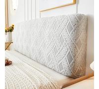 Namzi 1 pezzo in peluche tridimensionale in rattan, decorazione per la testiera della camera da letto, copertura morbida per testiera del letto, protezione antipolvere, lunghezza 200 cm (grigio chiaro