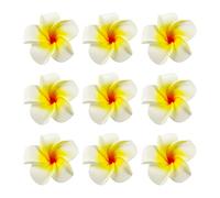 Namzi 100 fiori artificiali plumeria frangipani, fiori galleggianti per piscina, centrotavola fiori hawaiani, schiuma bianca artificiale, plumeria, testa di cappello a petalo fai da te casa