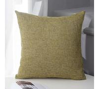 Namzi 2 federe per cuscini, verde oliva, 60 x 60 cm, tinta unita, in cotone e lino