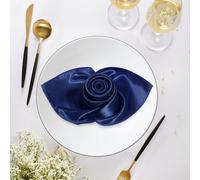Namzi 4 tovaglioli di stoffa blu scuro, 43 x 43 cm, biancheria da cucina, eleganti tovaglioli di stoffa per uso quotidiano e riunioni