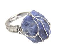 Namzi Anello con pietra ferita a mano blu, 1 pezzo, anello con pietra ferita a mano, design artigianale per riunioni quotidiane