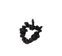 Namzi Anello elastico nero con pietra naturale schiacciata, 1 pezzo, anelli elastici, design flessibile, perfetto per l'uso quotidiano gite casual