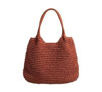 Namzi Borsa intrecciata arancione, 1 pezzo, borsa in paglia intrecciata per esterni, design elegante e leggero, perfetta per gite al mercato in spiaggia