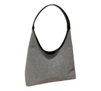 Namzi Borsa nera 1 pezzo, borsa a secchiello, elegante design intrecciato in erba, perfetta per gite quotidiane e viaggi di shopping