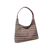 Namzi Borsa viola 1 pezzo, borsa a secchiello, elegante design intrecciato in erba, perfetta per gite quotidiane e viaggi di shopping