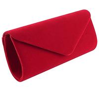 Namzi Confezione da 1 pochette da sera rossa, elegante in velluto, elegante per feste, pochette da sera essenziali