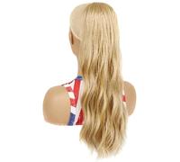 Namzi Extension a coda di cavallo lunga, 50 cm, con coulisse, capelli ricci e mossi, sintetici, extension per coda di cavallo da donna, biondo naturale