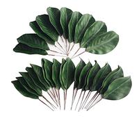Namzi Foglie di magnolia artificiali finte a foglia singola per ghirlande di magnolia finte foglie verdi bastone fai da te decorazione matrimonio confezione da 30