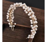 Namzi Forcine per capelli da sposa con fiore e perle di cristallo, dorate, accessori per capelli con strass, per spose, damigelle d'onore, donne e ragazze (oro A) 05