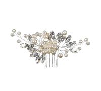 Namzi Forcine per capelli da sposa con fiori e perle di cristallo, dorate, accessori per capelli con strass, per spose, damigelle d'onore, donne e ragazze (argento) A55