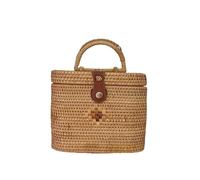 Namzi Kaki Weave Bag 1 pezzo, graziosa borsa a tracolla in rattan Bali, elegante design intrecciato, perfetta per le vacanze e le uscite quotidiane A