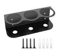 Namzi Portabottiglie spray universale in acciaio pesante, organizer per bottiglie spray facile da installare a parete, organizer per bottiglie spray per garage, casa, area di lavoro (tre fori) A