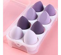 Namzi Set di 8 spugne di bellezza, spugne per trucco liquido e crema, copertura costruibile, spugna per fondotinta per base naturale, schiuma senza lattice con scatola, viola A09