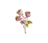 Namzi Spilla vintage smaltata verde, alla moda, a forma di pianta e fiori, accessori alla moda per donne, idea regalo, B15, metallo, senza pietre preziose