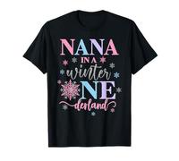 Nana in a Winter Onederland Birthday Girl Sweet Snowflake Maglietta