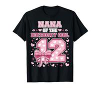 Nana of Birthday Girl Pink 12" Cuore Fiocco Coquette Bow 12 Maglietta