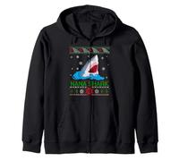 Nana Shark divertente pigiama natalizio abbinato Felpa con Cappuccio